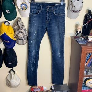 All Saints CUSTOM Distressed / Stained Cigarette fit 30W/30L